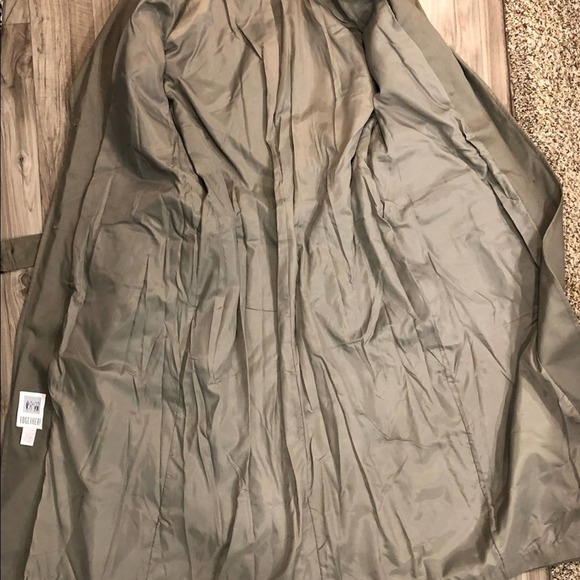 TOGETHER Women’s 16 Vintage Military Style Trench Coat Fatigue Green & Leather - Picture 6 of 9